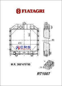 RT1007 - RADIATORE FIAT AGRI 355-450-455 COMPATTO 2 SERIE FRUTTETO OEM 4970998 - 4952473