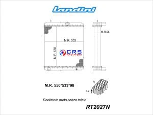 RT2027N - RADIATORE LANDINI SERIE VISION - MYTHOS OEM 3677838M91 NUDO SENZA TELAIO