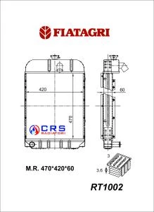 RT1002 - RADIATORE FIAT AGRI 311 - 312 - 331 - 332 - 351 - 352 OEM: 576975