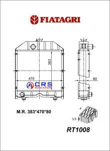 61008 - RADIATORE FIAT AGRI 465 CV SERIE 55-65 / 55-75 OEM 5156033 - 5128854