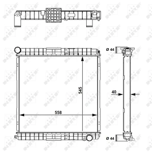 RA1059/A - RADIATORE IVECO EUROCARGO E15-E18-E21 MAGGIORATO OEM 98425657 - 98425628