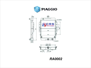 RA0002 - RADIATORE PIAGGIO PORTER 1.0 VAN MAGGIORATO - OEM 16400X3951 - 1641087Z05 RA/OT