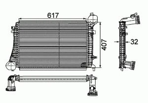 IN731.014 - INTERCOOLER AUDI A3 - SKODA OCTAVIA - SEAT TOLEDO -GOLF 5 OEM 1K0145803F - 3C0.145.803E