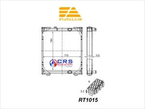 RT1015 - RADIATORE FIAT ALLIS FL 14 C PALA OEM 79011838 - 79032057