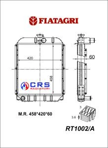 RT1002/A - RADIATORE FIAT AGRI 315 - 415 R - 415 C OEM 588156 - 595568