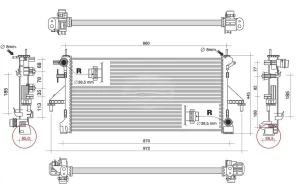 RA622705 - RADIATORE CITROEN JUMPER 06 / OPEL MOVANO C 21 / PEUGEOT BOXER 15 / CON BECCUCCIO