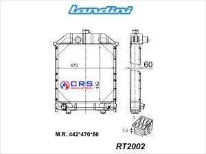 62002 - RADIATORE LANDINI C 4500 - 5500 - 6500 R 5500 - 6500 - 7500 - 8500 / OEM: 1824627 M91