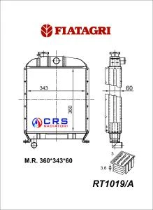 RT1019/A - RADIATORE FIAT AGRIFULL 250 - 300 OEM 597351