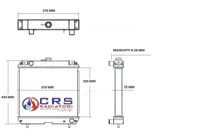 RTS1005/A - RADIATORE PER NH - HITACHI- KOBELCO- CASE- KUBOTA- CATERPILLAR- KOMATSU-MR 325*370*55 MM