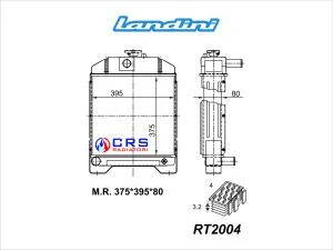 62004 - RADIATORE LANDINI 4000 - 5000 - MF 124C - 144C OEM 2740033M91 - 9790031M93