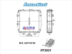 RT2021 - RADIATORE LANDINI REX TIER 3 / REX TOP R / REX TECNO R OEM 3685424M92