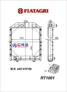 RT1001- RADIATORE FIAT AGRI FL4C - 355 - 450 - 480 - 540 OEM 4973345 - 4952981 - 599105
