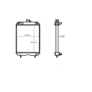 RT3031 - RADIATORE KOMATSU PC35, PC27, PC30, PC18, PC14 OEM 21U0331102 - 22L0321111