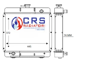 RT2045 - RADIATORE LOMBARDINI 175 / 183 TRIPLO CIRCUITO OEM 7350.264 - 7350.3560 - 7350.175