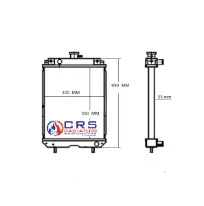RTS1002 -RADIATORE PER NH - HITACHI- KOBELCO- CASE- KUBOTA- CATERPILLAR- KOMATSU- MR 550*370*55 MM