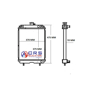 RTS1004/A - RADIATORE PER NH - HITACHI- KOBELCO- CASE- KUBOTA- CATERPILLAR- KOMATSU-MR 375*370*55 MM